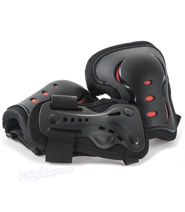 Pack 3 Protecciones Triple Pad Set SFR Negro/Rojo Niños