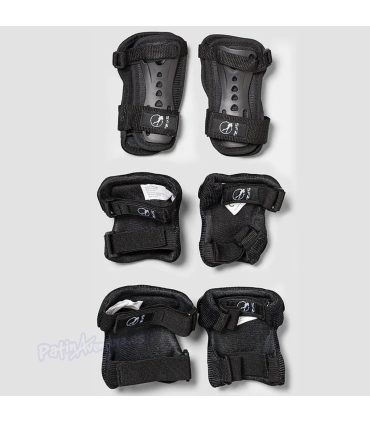 Pack 3 Protecciones Triple Pad Set SFR Negro/Rojo Niños